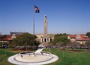 Photo of LSU tower and flagpole