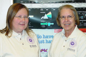Photo of Sue Karcher and Anna Wilson wearing the ABLE 2006 conference shirts
