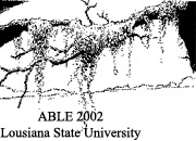 ABLE 2002 LSU logo, branch with spanish moss