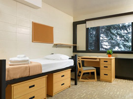 Photo of dorm room at Rundle Hall, University of Calgary, ABLE 2013